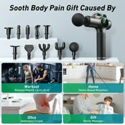 Cshidworld Massage Gun Deep Tissue, Muscle Percussion Back Neck Head Handheld Hammer Massager for Athletes, 99 Speed Level with LED Display Screen, Long Battery Life with 10 Heads
