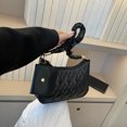 thumbnail image 4 of Bolso de hombro informal para mujer con miniBolso con cerrojo Bolso de moda de PU (negro), 4 of 8