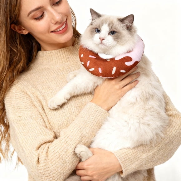Pet Cat Soft Collar Adjustable Recovery E Collars for Spay Post-Op Care lick prevention for indoor use
