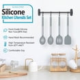 thumbnail image 3 of Bundlepro 4 Pack Silicone Home Kitchen Cooking Utensils Set,Solid Slotted Spatulas Spoons Set, Gray, 3 of 6