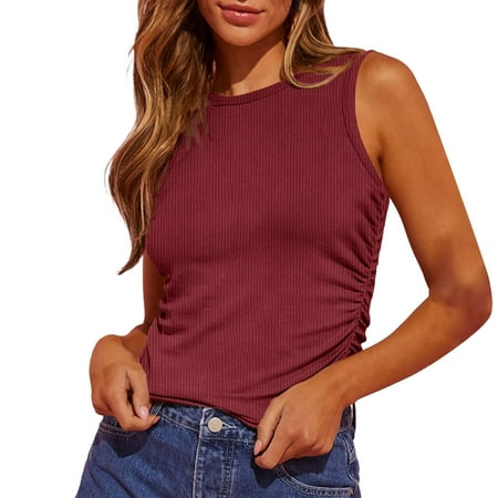 GZWYHT Womens Tank Tops Going Out Tops Cingard Shoulder Slim Short Navel Hot Girl Small Vest Fashion Womens Sexy Hanging Neck Backless Wrap Bra Top Crop Tops Women s Tanks & Camis Workout Tops