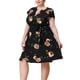 thumbnail image 1 of Vestido de talgrande pamujer con cuello en V y cinturón de verano vestidos florales Negro 4X, 1 of 6