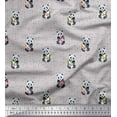 thumbnail image 1 of Soimoi Gray Velvet Fabric Bottle & Panda Dots Printed Craft Fabric by the Yard 58 Inch Wide, 1 of 3