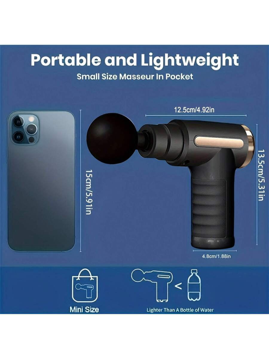 720 Key Fascia Massage Gun, USB Rechargeable 1200mAh, 6 Speeds & 4 Heads for Muscle Relaxation, Recovery for Athletes, Office Workers, Fitness Enthusiasts