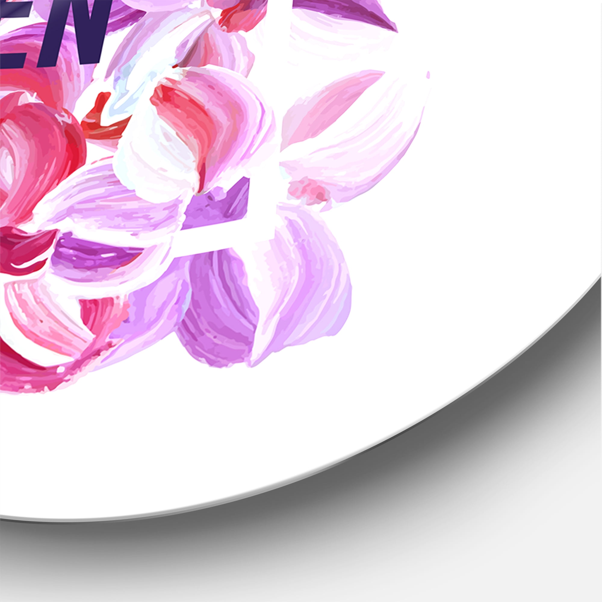Designart 'Make Things Happen On Purple Flowers' Traditional Circle Metal Wall Art 36x36 - Disc of 36