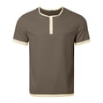 thumbnail image 4 of ZXLBBD Men's T-Shirts Short Sleeve Henley Shirt Linen Button Down Soft Breathable Versatile Layering Tops for Everyday Comfort Summer Outdoor Tshirt,Light Gray,S, 4 of 5