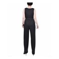 thumbnail image 2 of NY Collection Womens Petites Knit Polka Dot Jumpsuit, 2 of 2