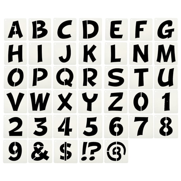Uxcell 1" Letter Number Stencils, 40Pcs Square Reusable Letter and Number Stencil Templates for Painting on Wall Wood Fabric Signage, Uppercase Letter Style