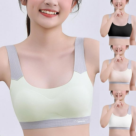 Penkiiy Training Bras for Girls , Seamless Teen Girls Sports Bras Ultra Comfort Soft Tween Bras L Pink