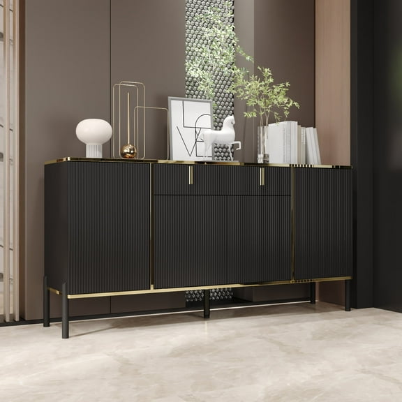 MONSLIPA Kitchen Buffet, Sideboards Storage Cabinet Cupboard with Adjustable Shelves and Drawers for Entryway Dinning Room