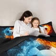 thumbnail image 5 of Castle Fairy Soccer Twin Comforter Sets,Abstract Flame Water Bedding Set,Sport Bedding Set, 5 of 8