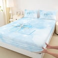 thumbnail image 4 of Manfei Sweet Bow Queen Sheets,Cartoon Initial L Queen Sheet Sets,Blue,4 Pieces, 4 of 6