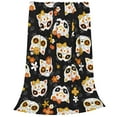 thumbnail image 2 of Sikiie Cat Skulls and Flowers Ultra-Soft Micro flannel Blanket Luxury All Seasons Warm Blanket for Bedding Sofa and Travel (4 sizes)-60"x50", 2 of 7