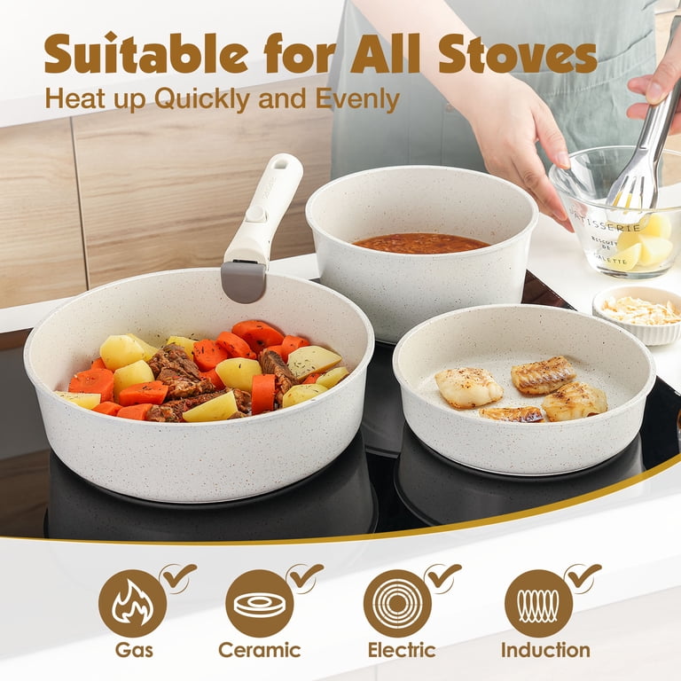 Sensarte 8-Piece Nonstick Cookware Set with Detachable Handles photo 8