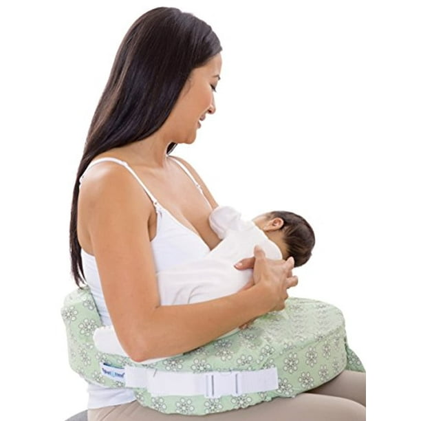 My Brest Friend Original Nursing Posture Pillow, Green Sage Dotted Daisies