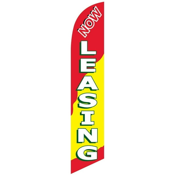 Now Leasing Feather Banner Swooper Flag, Replacement Flag Only
