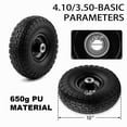 thumbnail image 7 of Set of Two 10-Inch Solid Wheelbarrow Tires Rubber Wheels - Replacement Flat-Free Tire Size 3.50-4" with 5/8" Bearings And a 2.2" Offset Hub PU Material (650G), 7 of 7