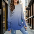thumbnail image 2 of T Shirts For Women Long Sleeve Top Round Neck Basic Fashion Printed Tshir Thumbhole Tunic Tshirts, 2 of 5