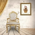 thumbnail image 3 of Fab Funky 12x14 Gold Ornate Wood Framed with Double Matting Museum Art Print Titled - Christmas Des - Dog in Basket with Gingerbread Men, 3 of 4