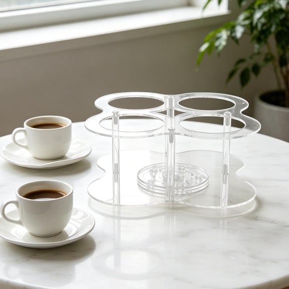 GAXIRE Organizador Para Jarabes De Acrílico Con Base Antideslizante Y Rotación Para Accesorios De Café