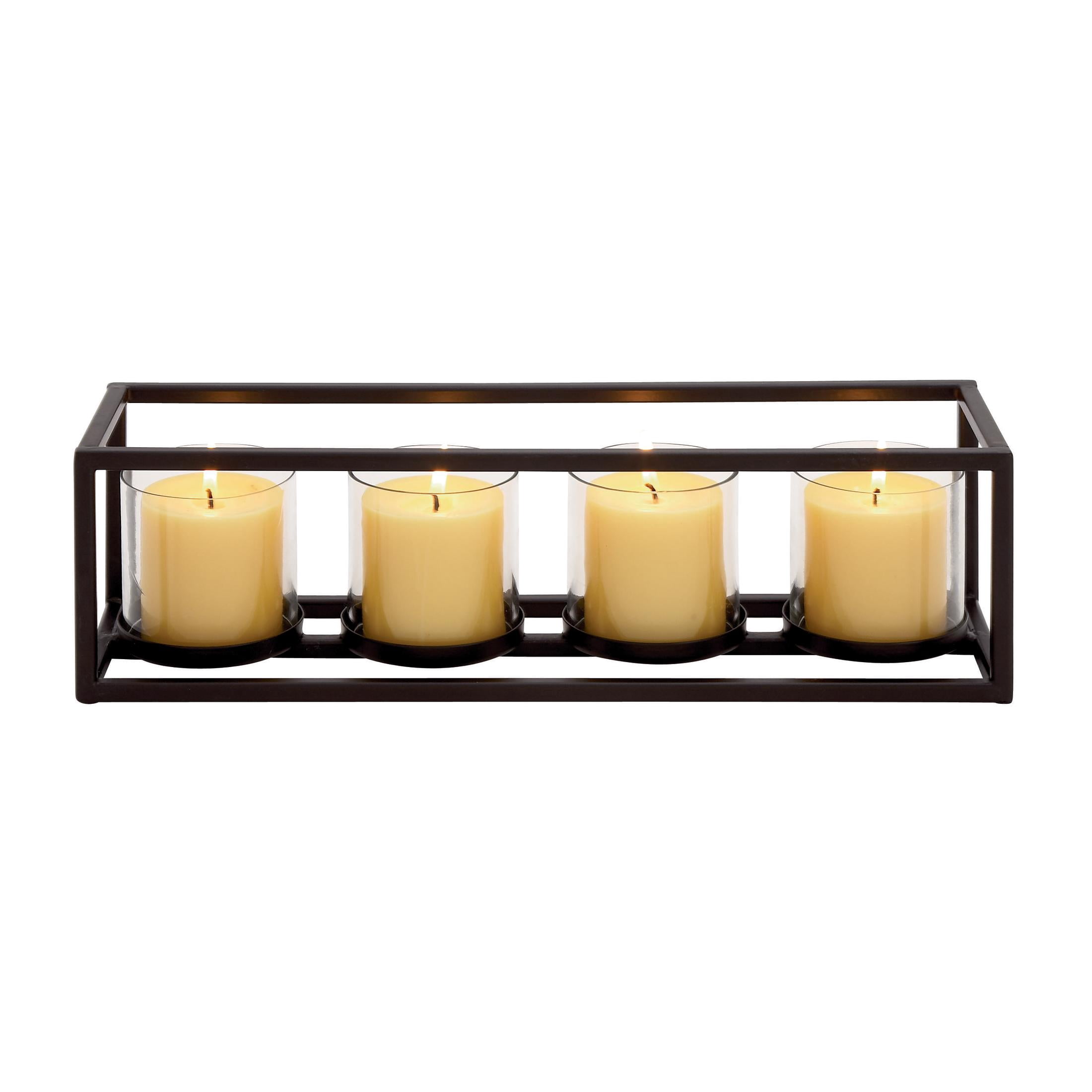 DecMode 4 Holder Black Metal Candelabra