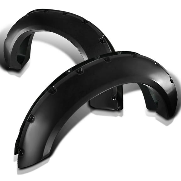 Spec-D Tuning 4PC Front   Rear Smooth Paintable Pocket Rivet Fender Flares Compatible with 2011-2016 Ford F-250 F-350 Super Duty