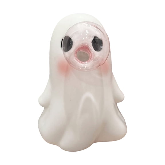 Xinwanna Halloween Ghost Figurine Pink Bubble Gum Ghost Statue Resin Tabletop Ornament for Home Office Shelf Tiered Tray Decor (Boy, 20cm)