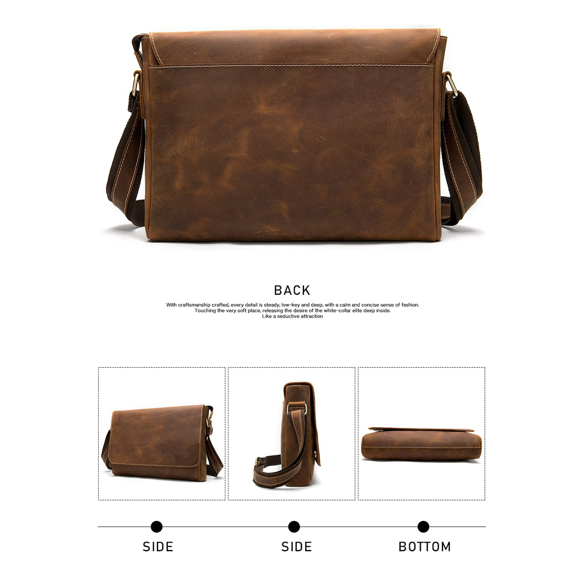 Genuine Leather Bag Men s Briefcases Laptop Bag Office Bags for Men Cover Messenger Bags Men s Bag Computer Bags Business Handbag Walmart