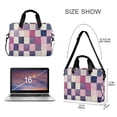thumbnail image 3 of FORMRS 16" Laptop Bag Carrying Sleeve Case with Handle Travel Shoulder Briefcase, Pink and Purple Plaid Pattern, 3 of 8