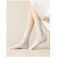 thumbnail image 7 of CoCozhu 3 Pairs Women's Cottagecore Fishnet Floral Lace Transparent Socks Balletcore Coquette Sheer Mesh Ruffle Slouch Socks, 7 of 7