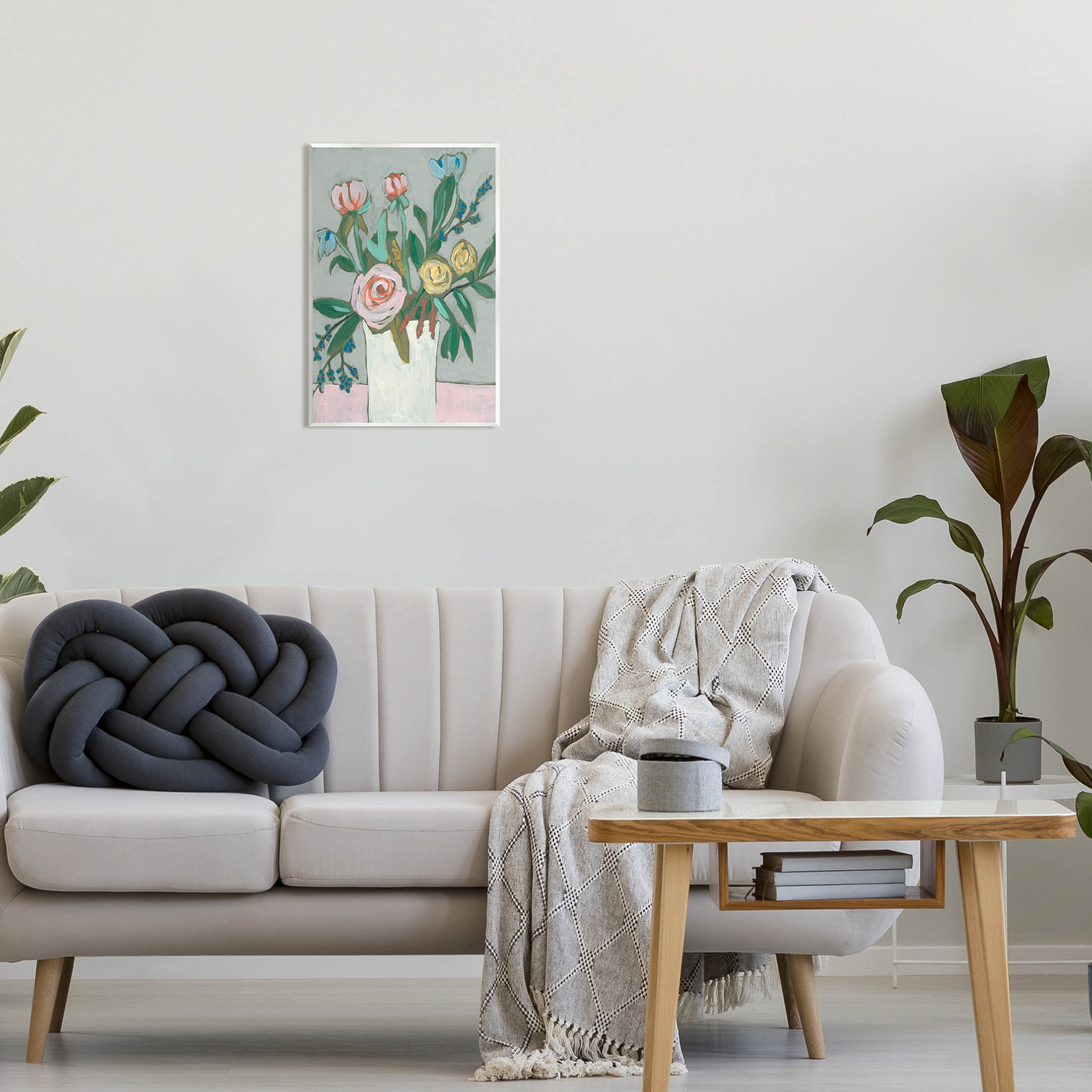 Modern Rose Blossoms Bouquet Botanical & Floral Painting Unframed Art Print Wall Art
