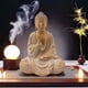 thumbnail image 3 of Figura de resina Sculpture Zen Buddha, 18 cm, creativa, con forma de madera, 3 of 3