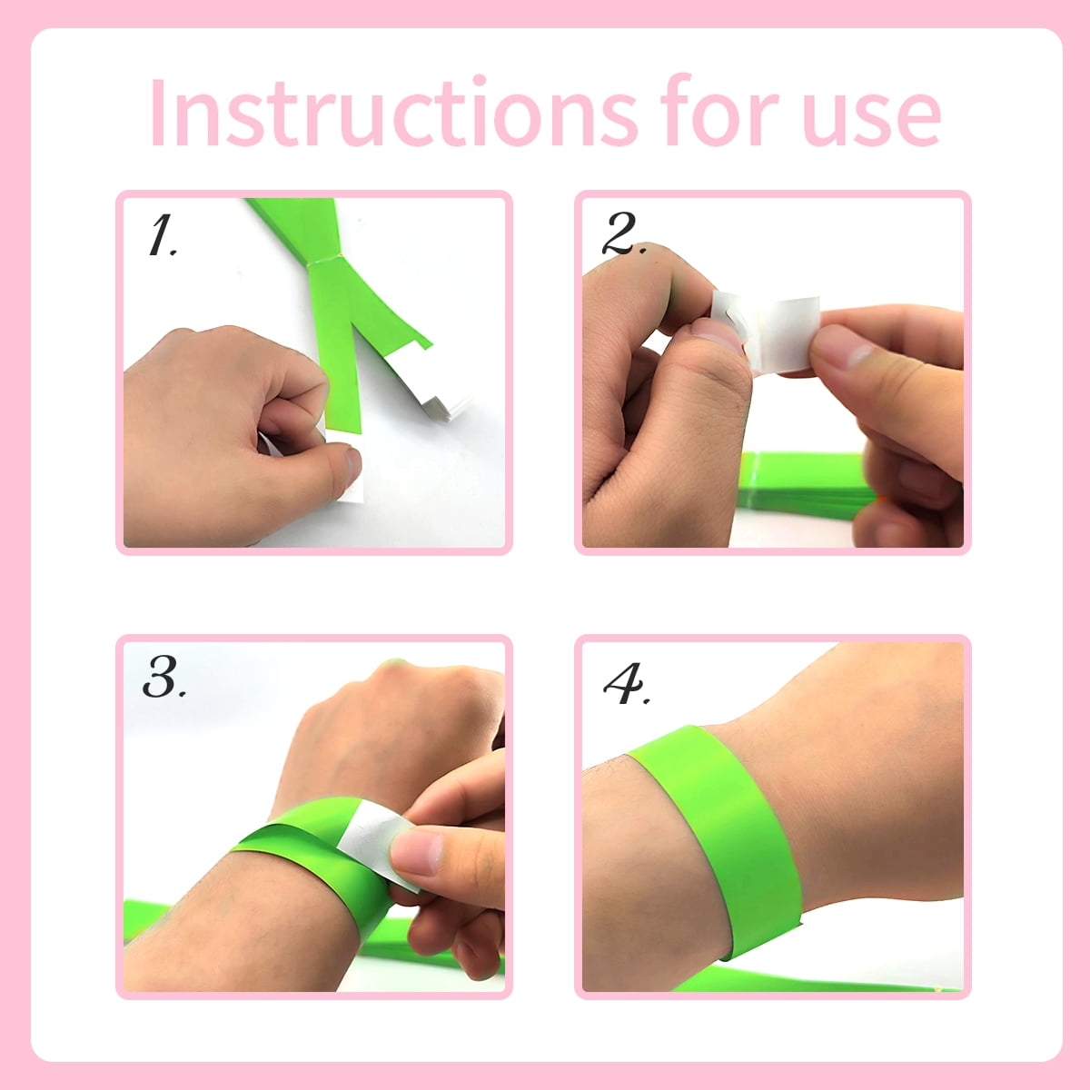300 Neon Paper Wristbands - Self-Adhesive Party Wristbands For Concerts, Events & Social Distancing