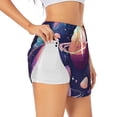 thumbnail image 1 of Balery Planet Pastel Galaxy Pantalones cortos deportivos para mujer con forro y dos bolsillos, elásticos, para entrenamiento, gimnasio, yoga-Medium, 1 of 7