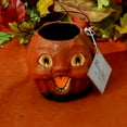 thumbnail image 5 of Halloween 4.50" Vintage Pumpkin Bucket Paper Mache Pumpkin Jol Spooky Tj2413, 5 of 6