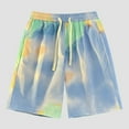 thumbnail image 1 of WILLBEST Pantalones Cortos Casuales de Cintura Media para Hombre, Pantalones Cortos Sólidos con Bolsillo de Empalme y Cordón Hasta La Rodilla, Pantalones Cortos Casuales Sueltos de Moda, 1 of 3