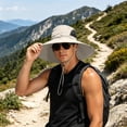 thumbnail image 6 of Wide Brim Sun Hat for Men & Women, UPF 50+ UV Protection, Breathable Mesh Windproof Chin Strap Foldable Outdoor Hat, Fishing Hiking Hat for Camping Mountain Travel Khaki Free Size, 6 of 6