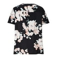 thumbnail image 7 of Wycnly Womens Tops Plus Size Vintage Pleated Swing Tunic Shirts Summer Casual Floral Print V-Neck Short Sleeve Blouse Black XXXXXXL, 7 of 7