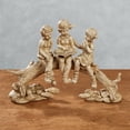 thumbnail image 2 of Summer Stories Children on Log Table Figurine Beige 14"Wx5"Dx9.5"H, 2 of 5