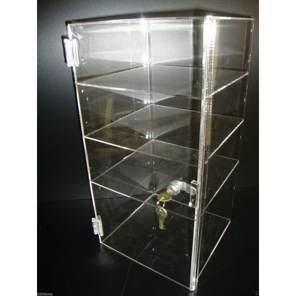 Displays2buy. 9 1/2" x 9 1/2" x 19" Locking Security Showcase Safe Box Acrylic Countertop Display Case