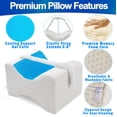 thumbnail image 2 of Contoured Knee Pillow - Cooling Gel Memory Foam with Elastic Strap, Relieves Back Hip Knee Sciatica Pain for Side Sleepers and Pregnancy Support, 2 of 7
