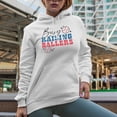 thumbnail image 2 of Busy Raising Ballers, Baseball Art Merch Gift, White Hooded Sweatshirt or Hoodie, Small, 2 of 5