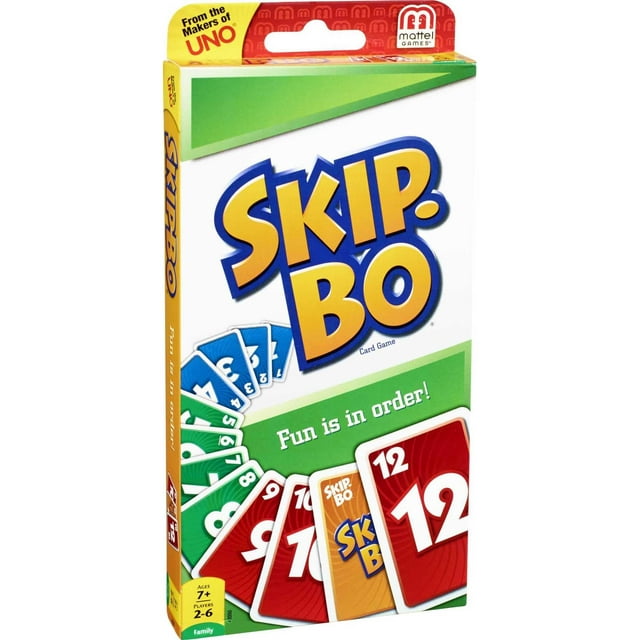 Juego de cartas Mattel Games SKIP BO con 162 cartas e instrucciones