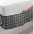 thumbnail image 2 of Geometric Bed Skirt, Repeated Pattern of Diagonal Uneven Abstract Stripes in Greyscale Art Print, Elastic Bedskirt Dust Ruffle Wrap Around for Bedding Decor, 4 Sizes, Grey Off White, by Ambesonne, 2 of 2