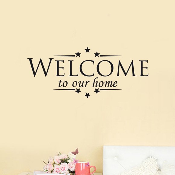 Vadktai Welcome to Our Home Removable Vinyl Wall Sticker Home Decor for Living Room Dining Room