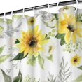 thumbnail image 3 of White Green Leaf Sunflower Pattern Shower Curtain 72"x84" ,Bathroom Decorative Shower Curtains Set with 12 Hooks,Modern Waterproof Washable Shower Curtain, 3 of 6