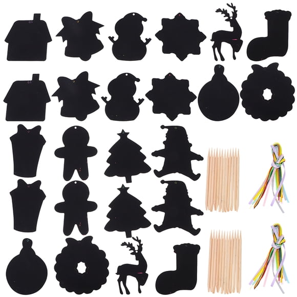 1 Set DIY Christmas Themed Scratch off Cards Xmas Paper Cards Party Favors