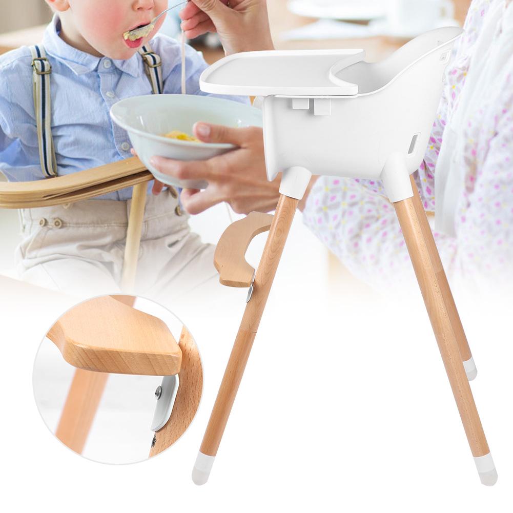 Mgaxyff Beech Wood Leg Children Dining Chair Baby Feeding Wooden High