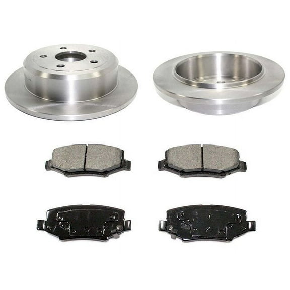 Rear Brake Pad and Rotor Kit - Compatible with 2007 - 2017 Jeep Wrangler 2008 2009 2010 2011 2012 2013 2014 2015 2016