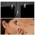 thumbnail image 6 of Wedding Costume Jewelry Set for Women Red Garnet Drop Earrings Bridal Necklace 925 Sterling Silver Stainless Steel Size 20'' Birthday Christmas Gifts for Women, 6 of 13